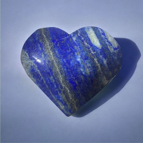 Lapis Lazuli Crystal Heart Carving (#2) - Picture 1 of 14